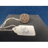 A 925 Silver Gent's Masonic Ring. [Ring size Q]