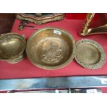 3 Eastern themed brass bowls