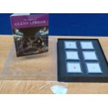 A Boxed set of 6 various gem stones. 'The Legacy of Glenn Lehrer' 1. Rutilite 2. Fire Opal, 3.