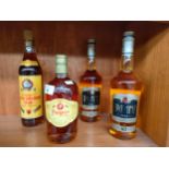 A Collection of 4 Rums to include Potts Rum, Pampero along with Ronmiel Cayo Grande Club Liqueur