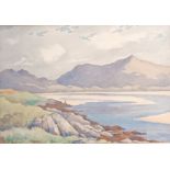 E. Vernon Watson Watercolour of Luskentyre Beach, Harris. Signed by the artist [32x42cm]