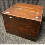 19th century storage box filled with vintage newspapers [31x42x42cm]