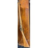 1874 Westley Richards & Co Percussion 'Monkey Tail' Musket Rifle. Has various sights fitted, Has