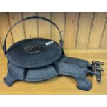 Antique Cast Iron R & A MAIN LTD LONDON & GLASGOW- Gas stove. with cast iron skillet.