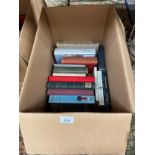 A Box of antique books to include Greek books and other books