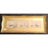 T.B. Hardy 1884 A set of three framed watercolours 'The Dogna, Venice, 'Venice from Mestre and '