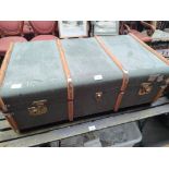 A 20th century travel trunk with fitted interior