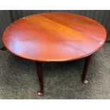 19th century mahogany drop end table raised on turned legs ending in pad feet [71x130x122cm]