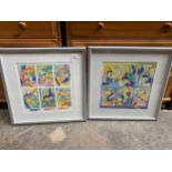 Bernd Flemming 2 Modernist prints signed in pencil and both framed (comes with documentation)