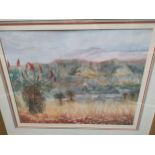 A Large watercolour depicting Highland scene, signed