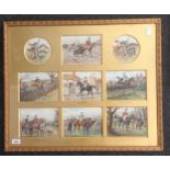 Finch Mason Various 19th Century watercolours depicting hunting scenes titled 'The Slen Ages Of