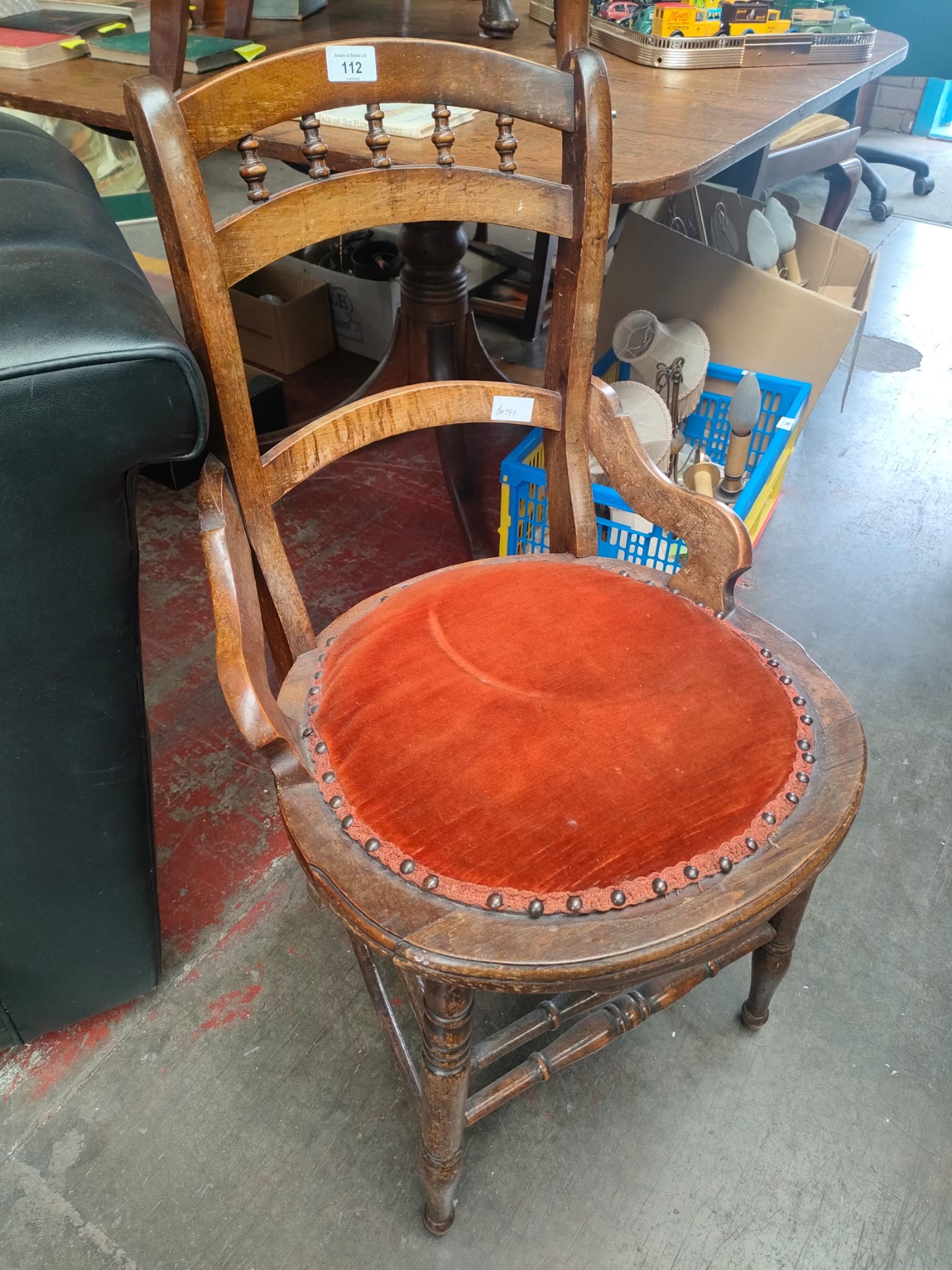 An Antique 19th century Chair on turned supports