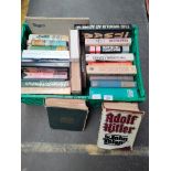 A Box of books to include Winston Churchill by Henry Pelling, Adolf Hitler by john Toland and many