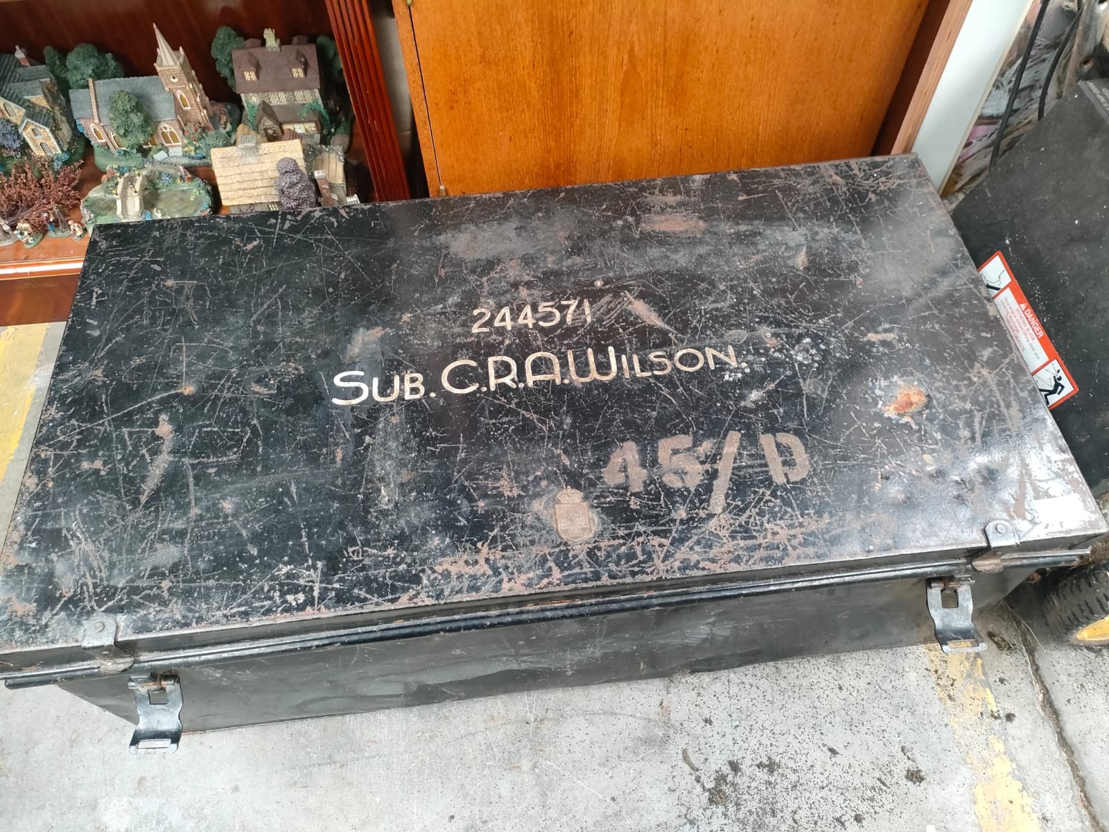 A Military submarine trunk with military connections