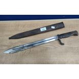 A World war one German amberg F.Herder A SN Solingen bayonet with scabbard