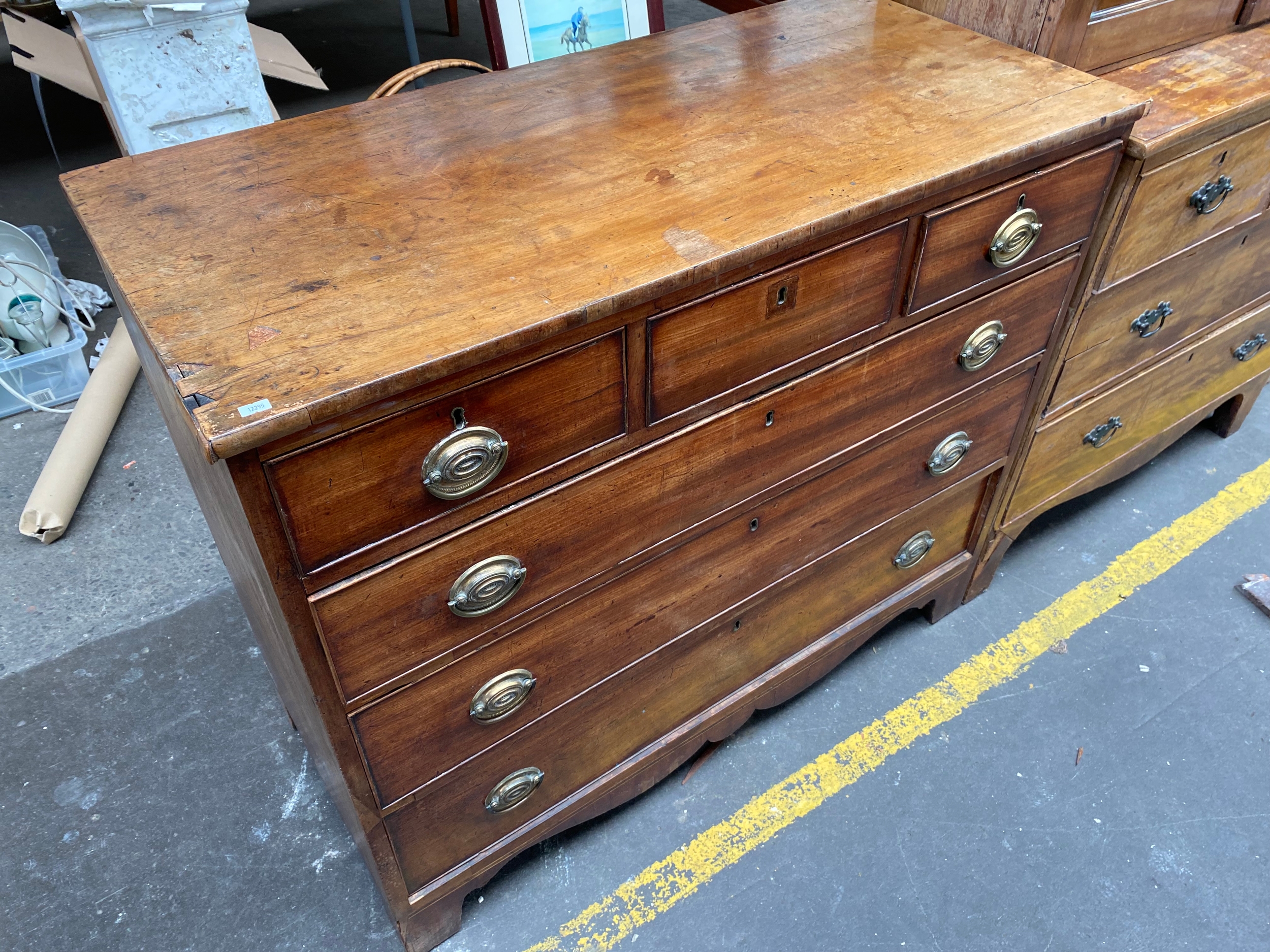 A large Victorian 3 over 3 chest of drawers - Image 2 of 3