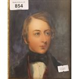 Small 19th century oil depicting a portrait of a gentleman, within a gold moulded frame,