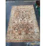 Antique/ vintage wool rug; tree of life design with figures on horses.