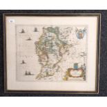 Original antique map of Ireland. [Frame 55x67cm]