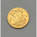 1928 George V Full Gold Sovereign Coin.