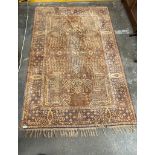 Indian silk wool ornate rug.