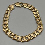 Heavy 9ct yellow gold curb bracelet. [32grams] [21cm in length]
