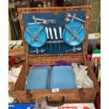 Vintage Sirram picnic basket and contents.