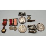 A Collection of Military medals; Crimea 1854 medal and miniature to Midshipman Blackwood with