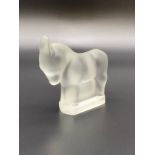 Mid century Ezel. H.M. Laupman. Leerdam. Donkey Frosted glass sculpture. [9.5cm high]