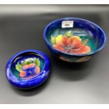 Two Pieces of Moorcroft; [large floral bowl measures 16cm diameter]