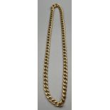 Heavy 9ct yellow gold curb necklace. [25.64grams] [47cm in length]
