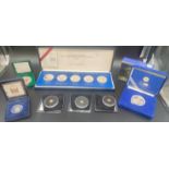 FIJI - Reproduction .999 gold coin in box with cert; Solomon Islands 2021 small .999 gold coin x3;