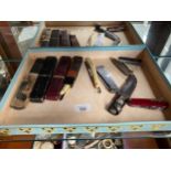 A Selection of pocket knives and cut throat razors