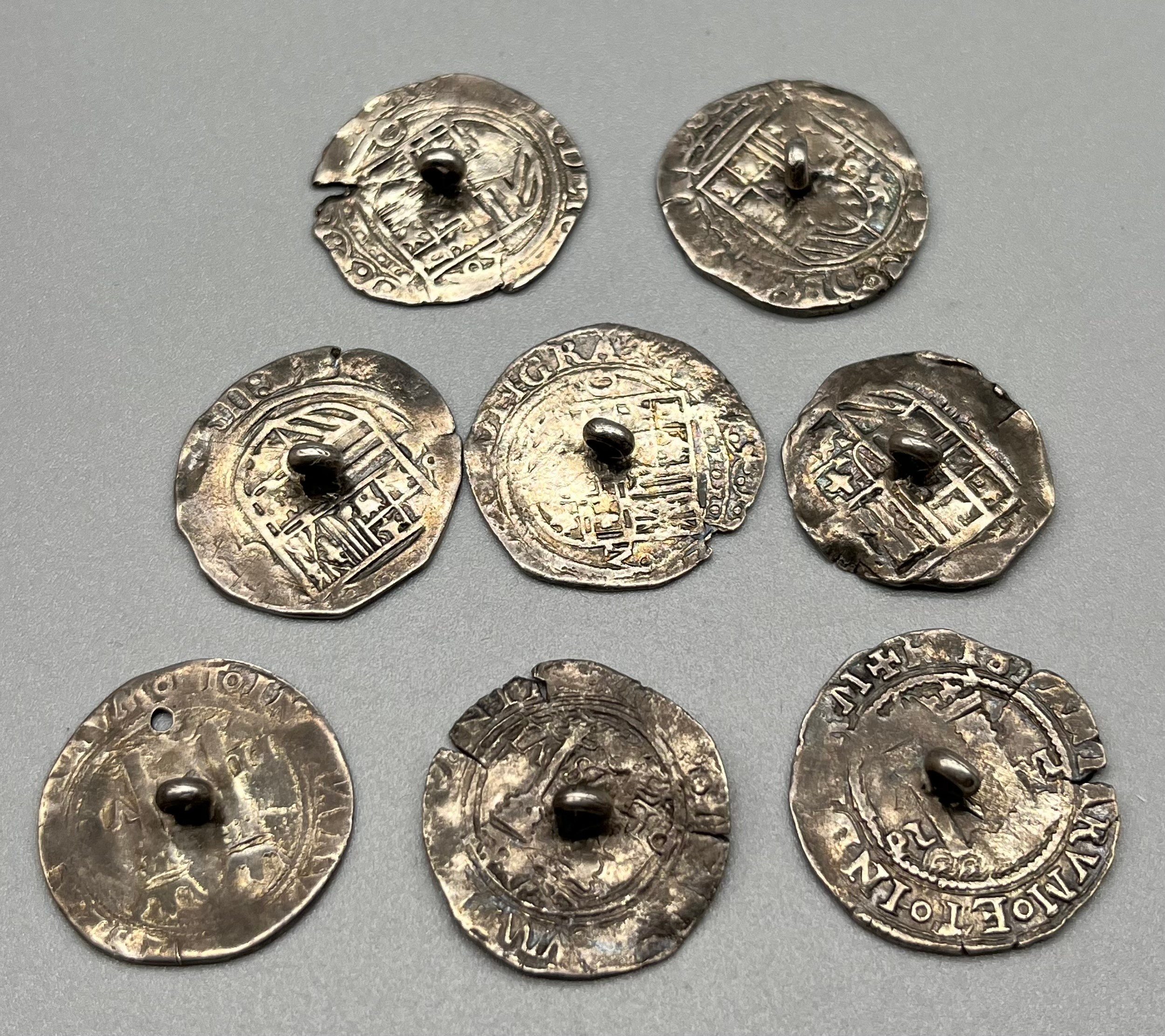 Group of Spanish 16th century Silver Real coins, mounted as buttons - Image 4 of 4