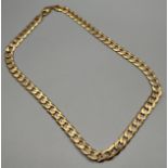 Heavy 9ct yellow gold curb necklace. [59.52grams] [50cm in length]