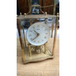 Vintage German Kundo brass and glass mantel clock