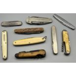 A Selection of antique/ vintage pen knives.