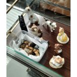 Collection of animal figurines; Royal Doulton Catkin and Mr Toadflax, Wade Whimsies and dog figures