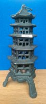 Cast iron hanging pagoda model