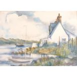 G. Duguid Original Watercolour depicting country landscape titled 'Loch Inver, signed. [Frame