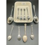 A Collection of silver spoons; Two 1709 London silver serving spoons [218grams]