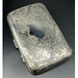 Birmingham silver highly decorative cigar case. [14x9cm] [191grams]