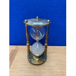 Vintage brass hourglass sand timer