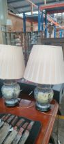 Two Oriental themed table lamps