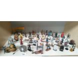 Shelf of Lead star wars figures; Jabba the hut, Darth Maul, Luke, Leia, Solo and various other