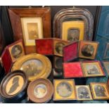 Collection of Daguerreotype photographs, Photos, Painted portrait and silhouette painting.