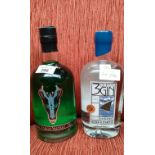 3 queens gin ‘Cunard, Queen Elizabeth’ Bottling No 0852/1041, together with a bottle of liquor ‘