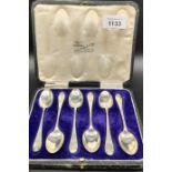 Box set of six Sheffield silver tea spoons. Produced by James Dixon & Sons Ltd.