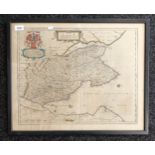 Antique Map of Fife and Part Of Lothian with description on reverse side. [Frame 51x63cm]