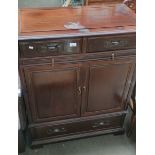 Chinese Rosewood cabinet; pull out writing area.